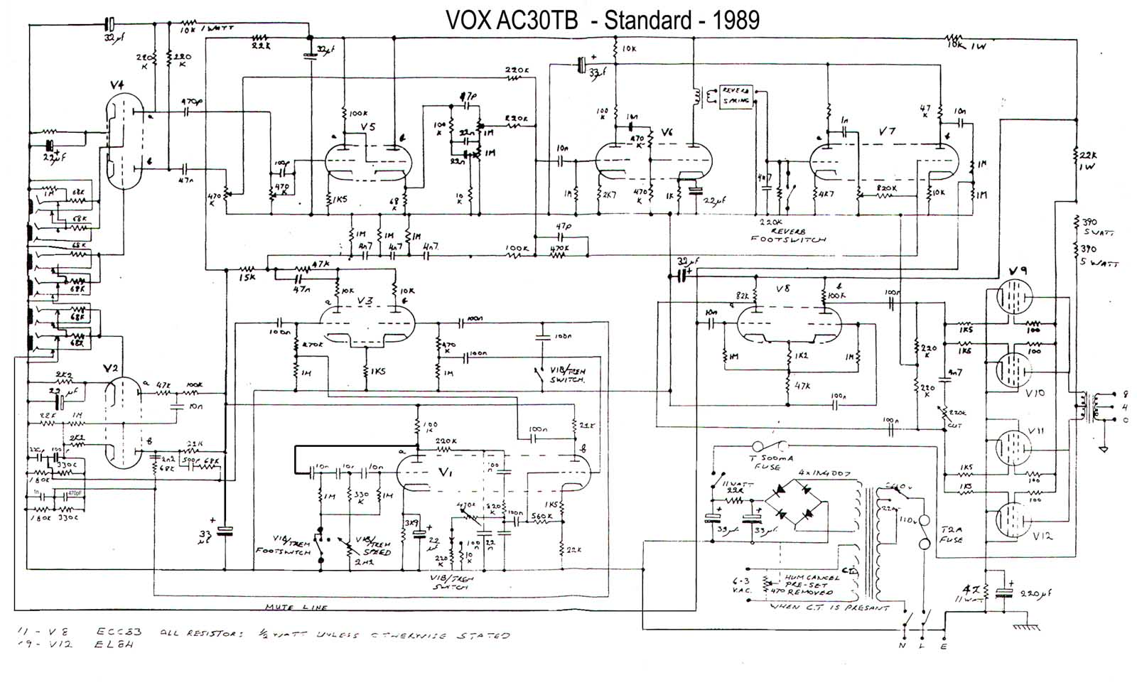 Vox ac30 1989 schematic