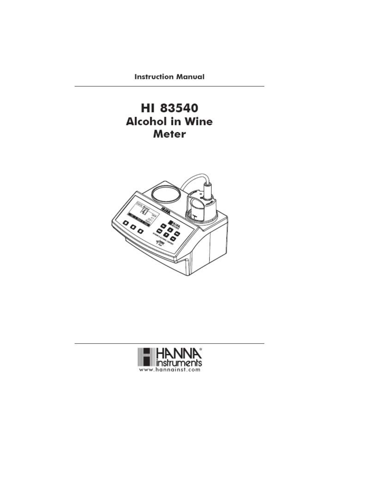 HANNA instruments HI 83540 User Manual