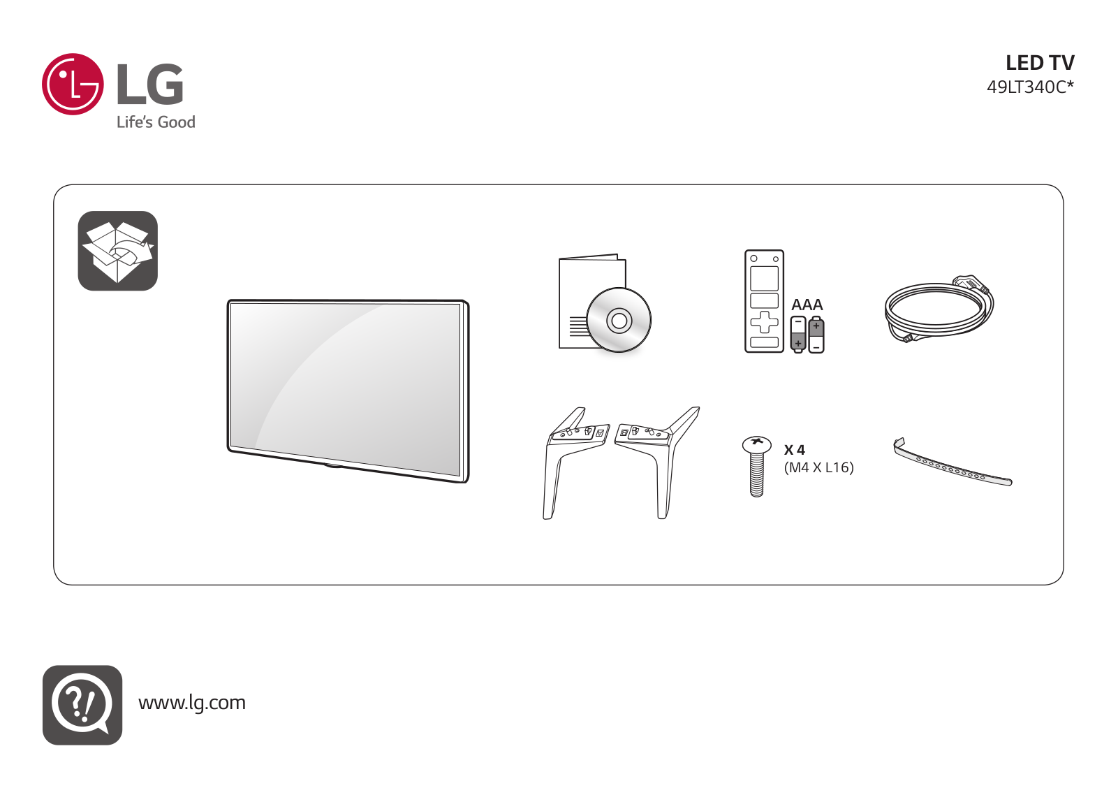 LG 49LT340C0ZB Quick Setup Guide