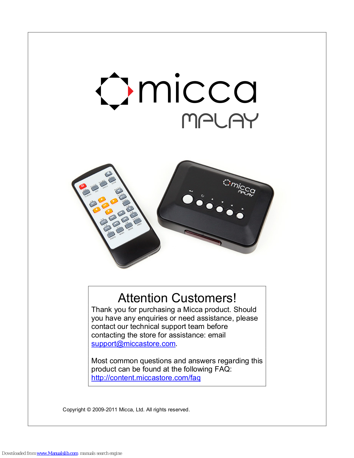 Micca mplay Quick Start Manual - ManualMachine.com