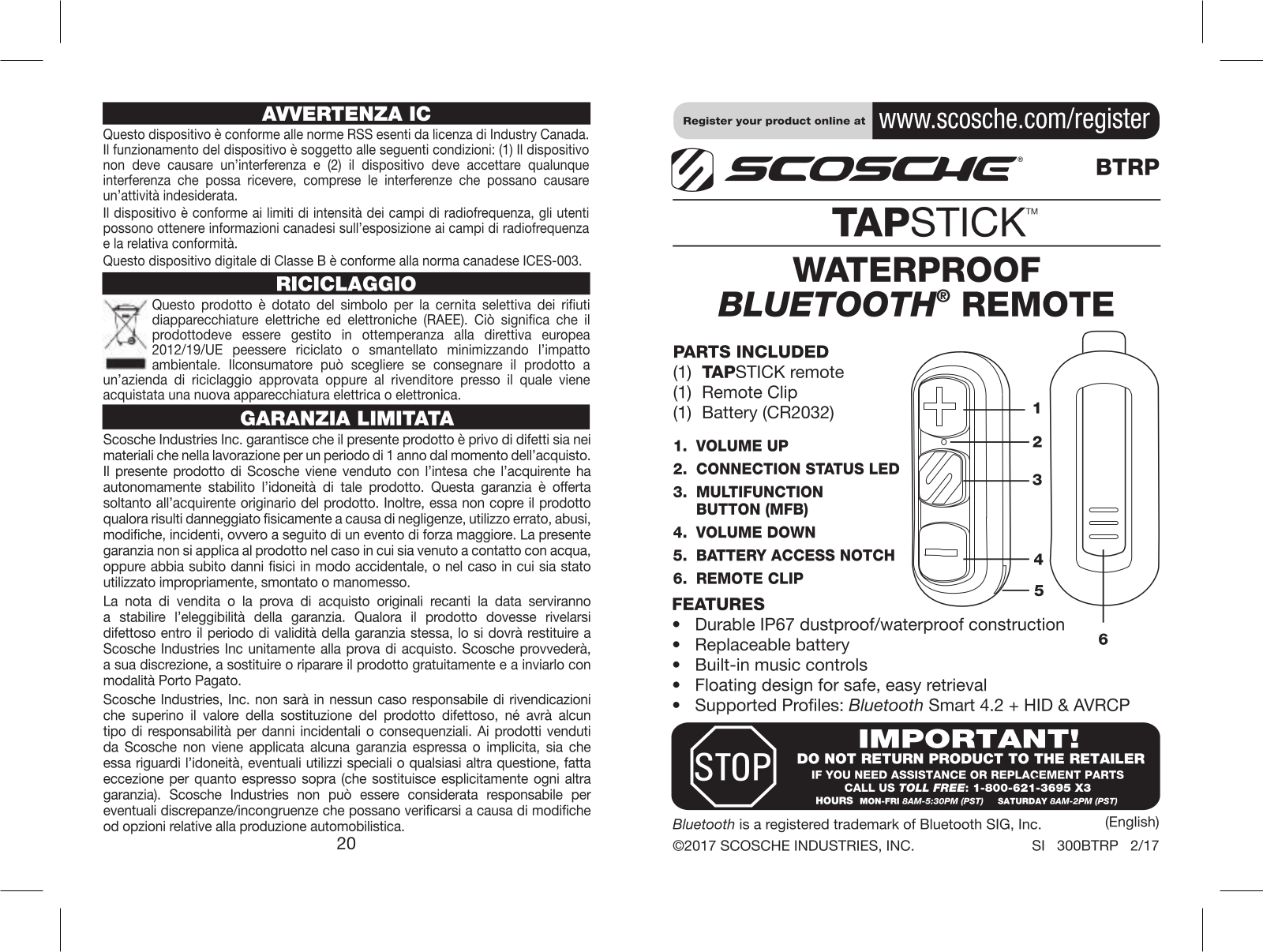 Scosche BTRP User Manual