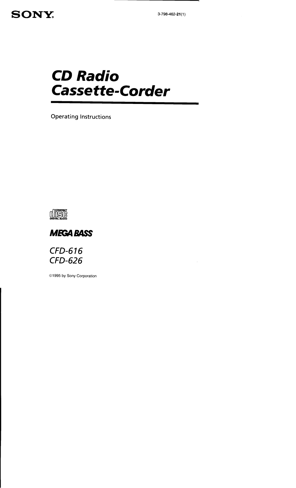 Sony CFD-616, CFD-626 Operating Manual