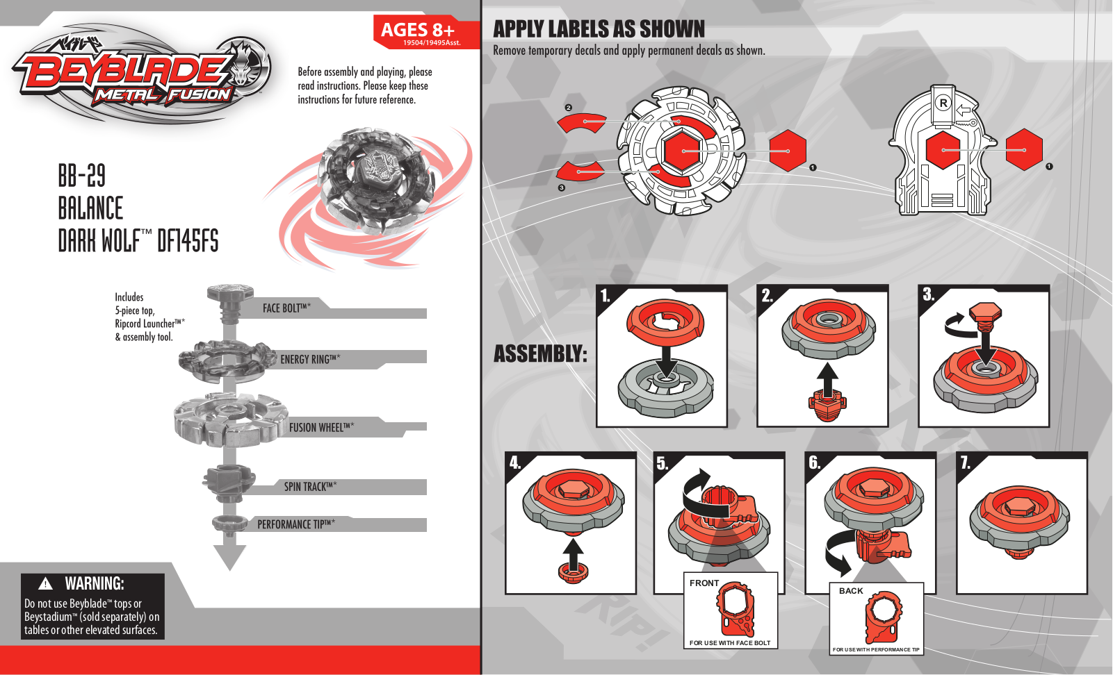 HASBRO Beyblade Metal Fusion Dark Wolf User Manual