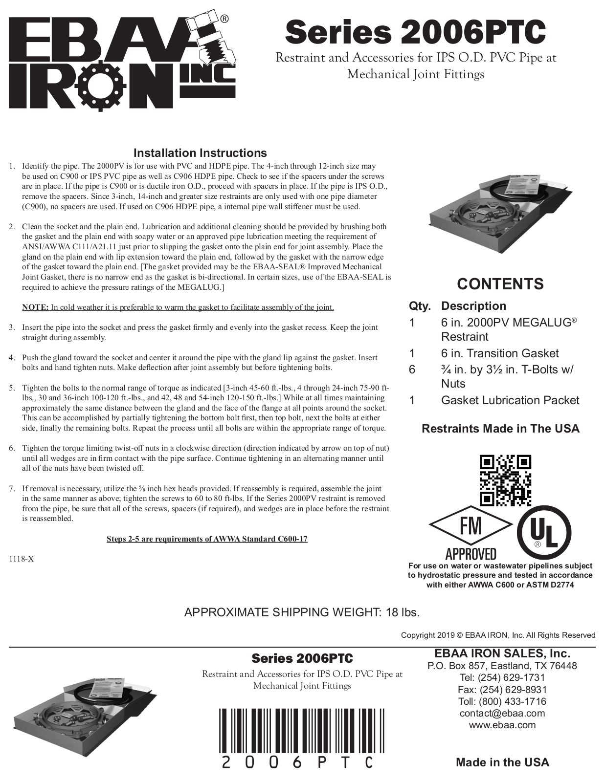 EBAA Iron 2006PTC Installation Manual