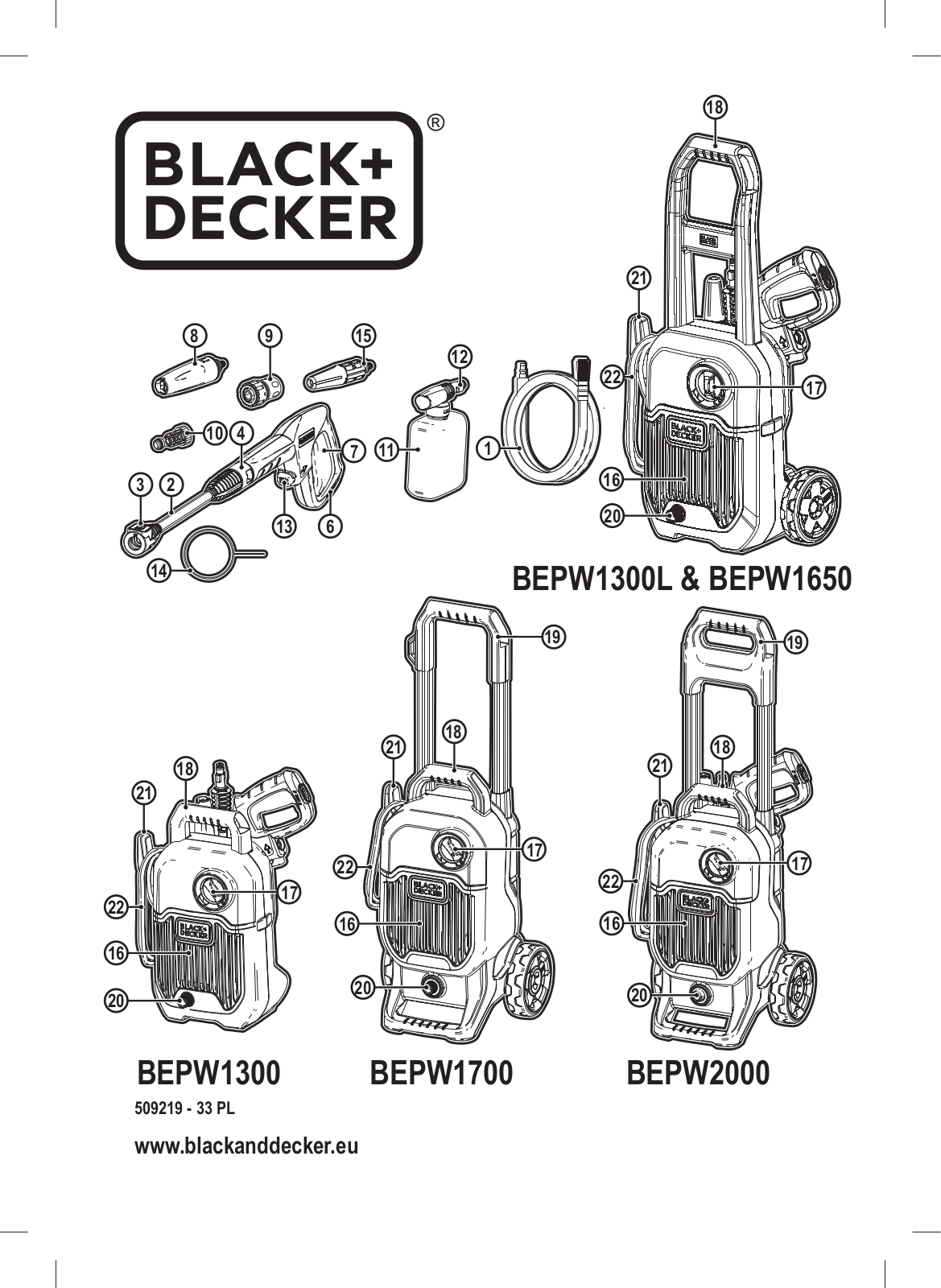 BLACK&DECKER BEPW1300L, BEPW1650, BEPW1300, BEPW1700, BEPW2000 User guide - ManualMachine.com