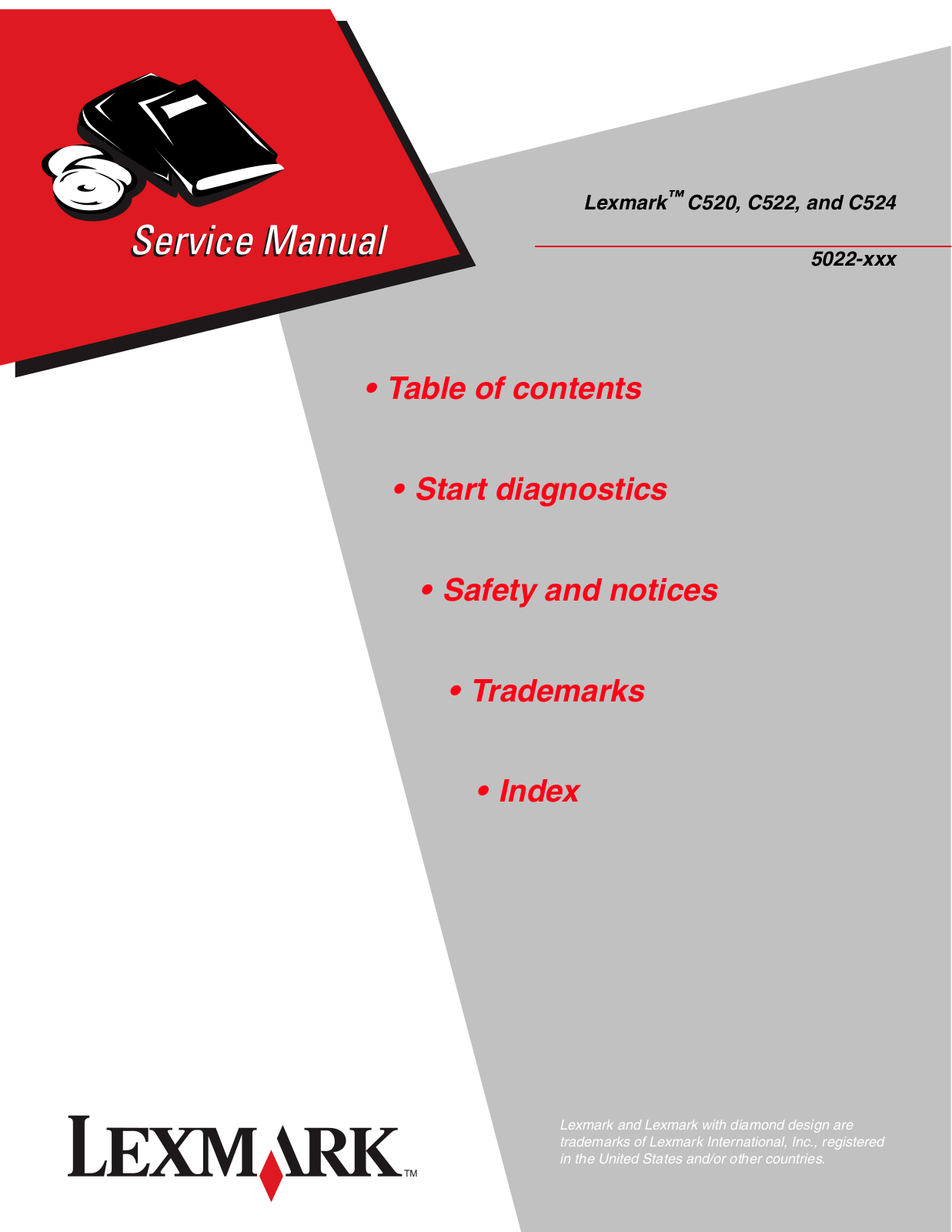 LEXMARK C520, C522, C524 Service Manual