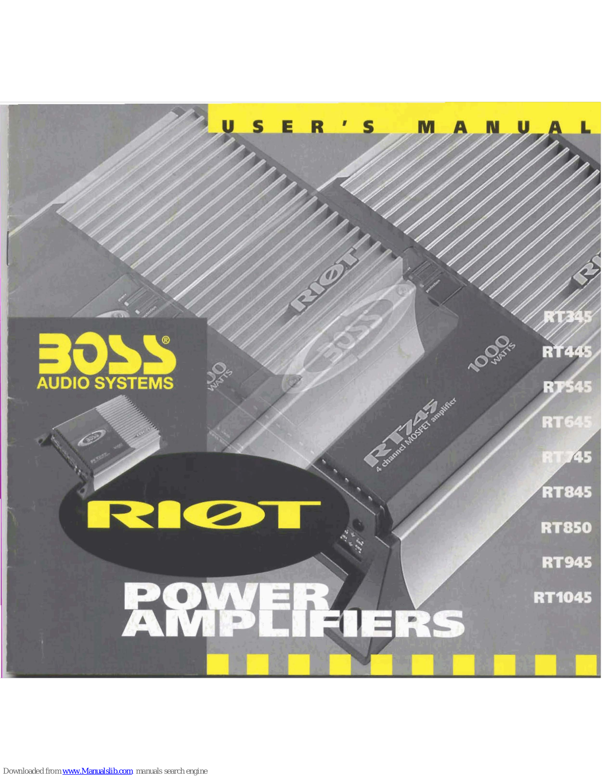 Boss RIOT RT345, RIOT RT745, RIOT RT445, RIOT RT545, RIOT RT845 User Manual