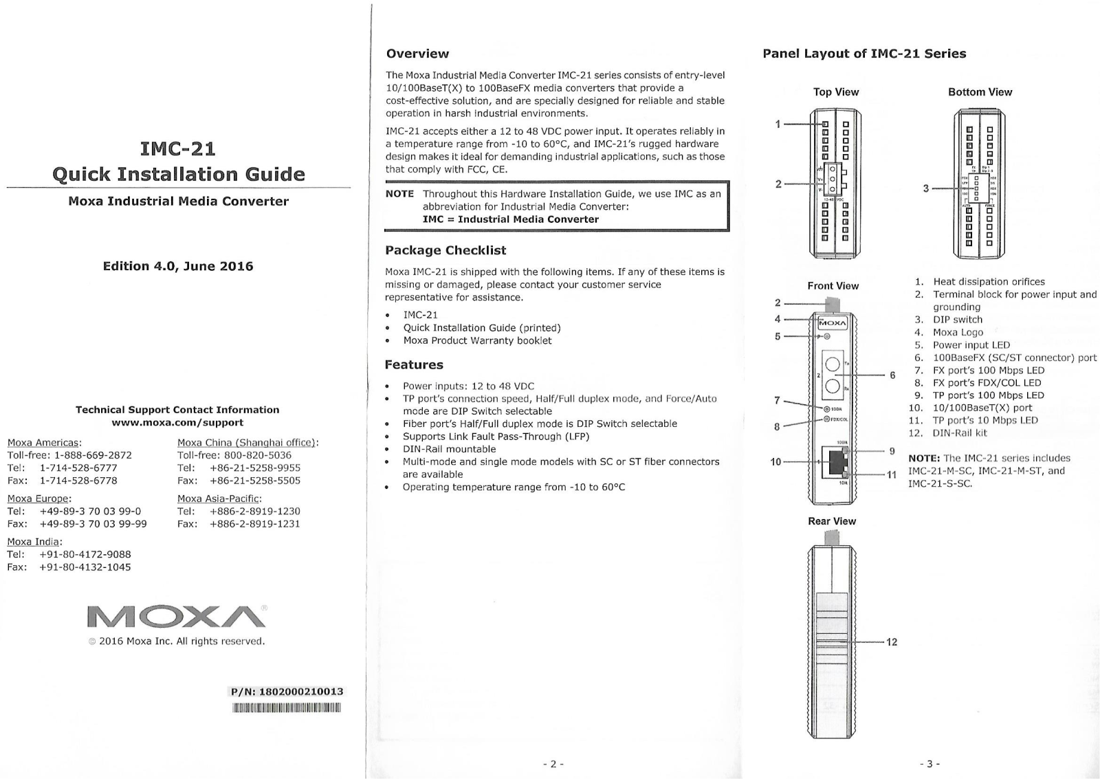 Moxa IMC-21 Installation Guide