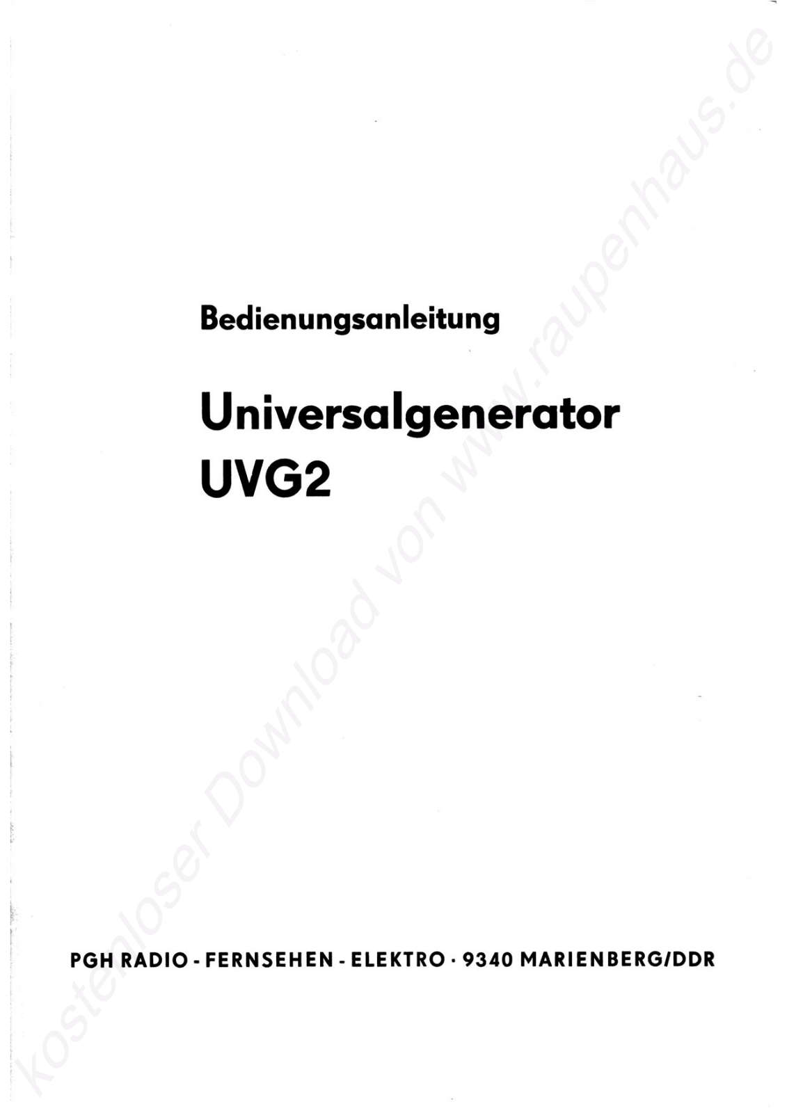 Inne UVG2 User Manual