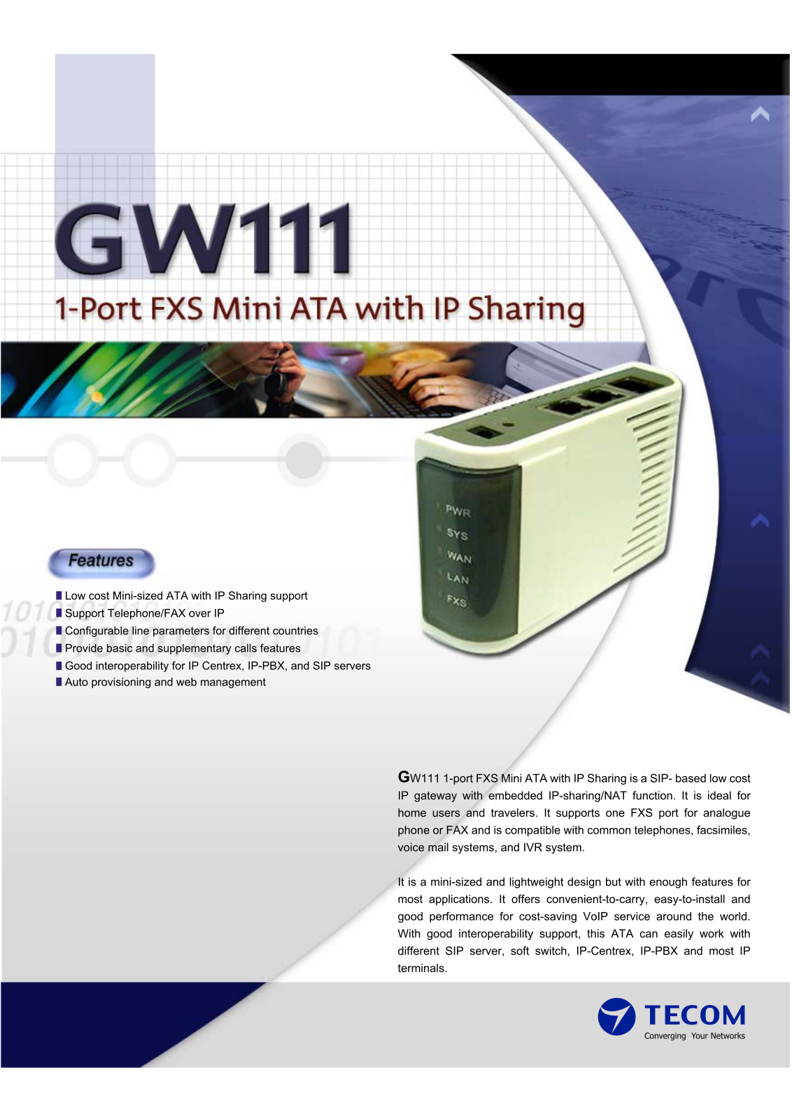 Tecom GW111 User Manual