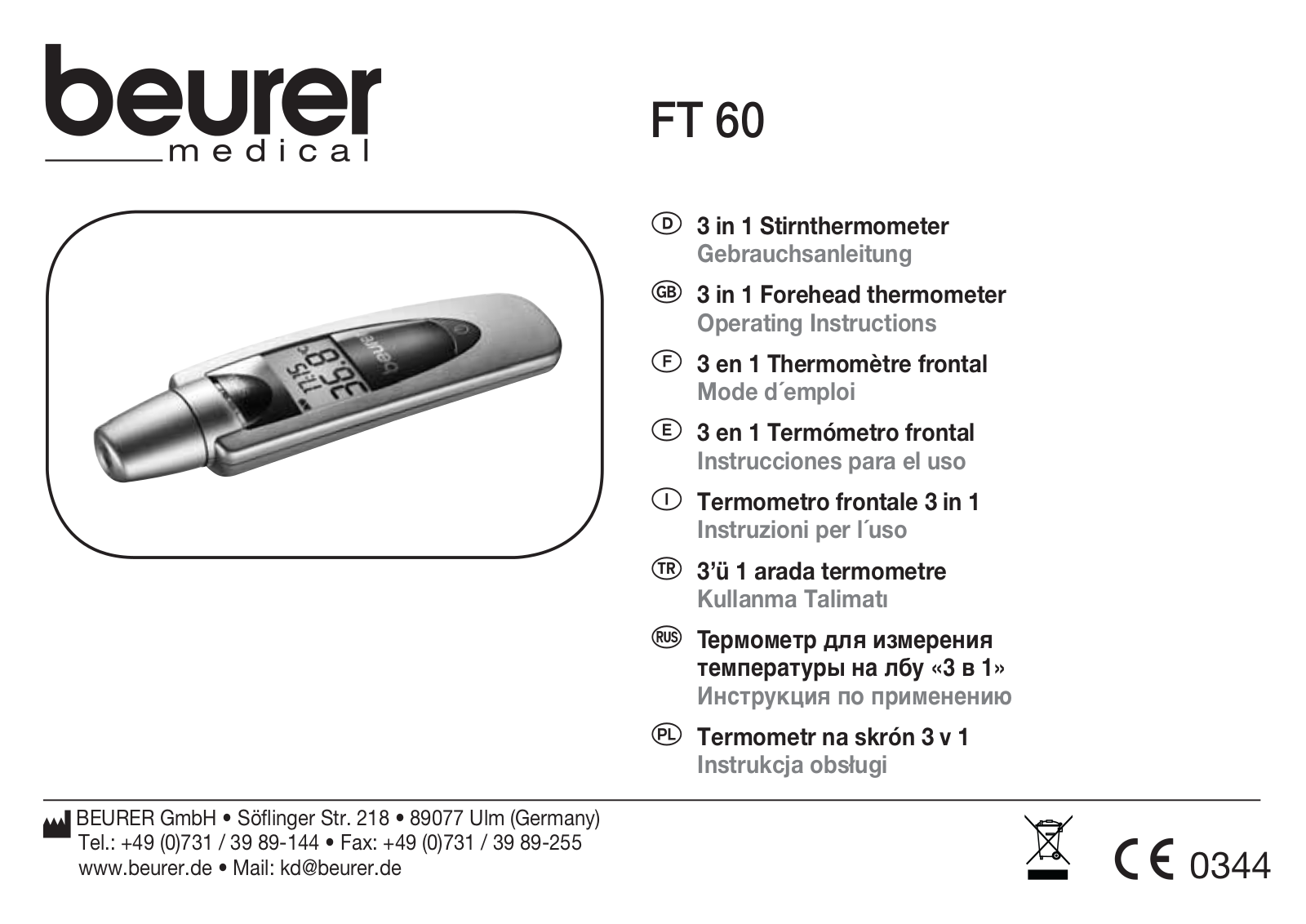 BEURER FT 60 User Manual