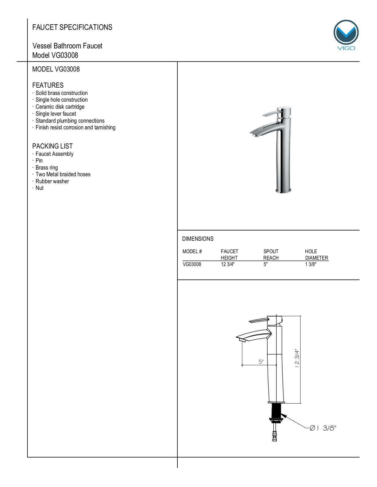 Vigo VG03008 User Manual