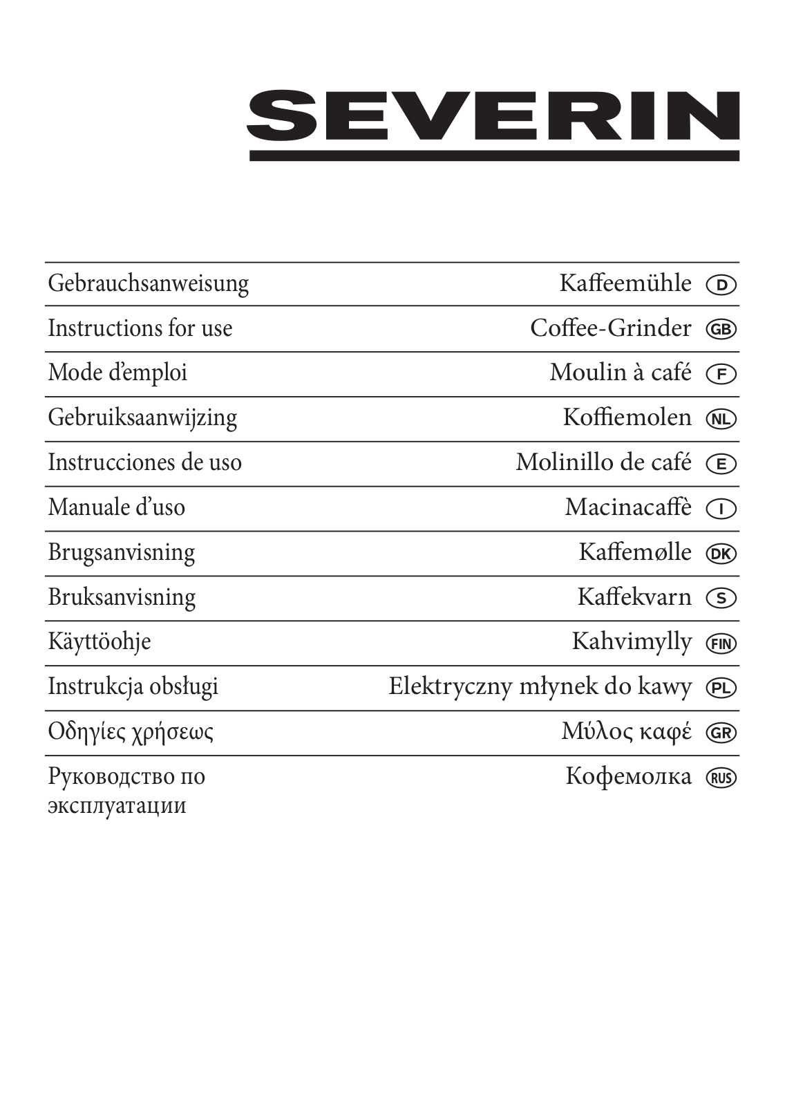 SEVERIN 3874 User Manual