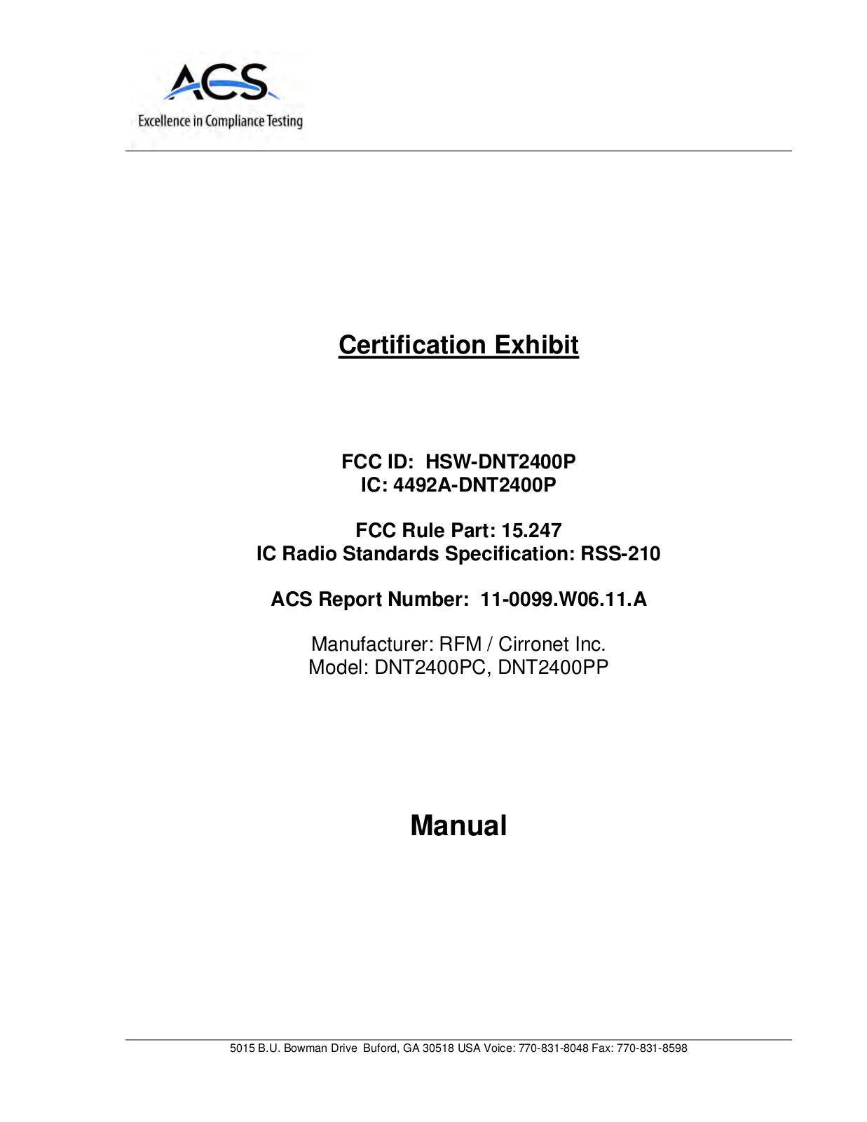 Murata Electronics North America DNT2400P User Manual