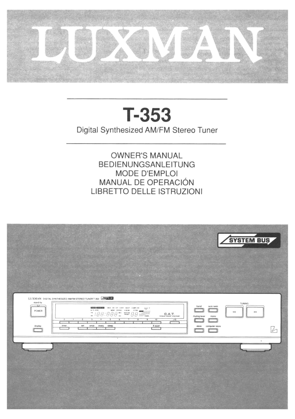 Luxman T-353 Owners Manual