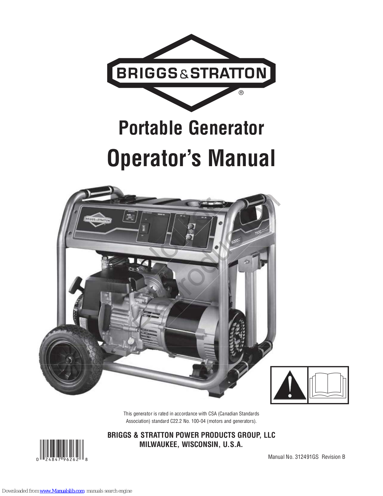 Briggs & Stratton 030467, 030468, 030469 Operator's Manual