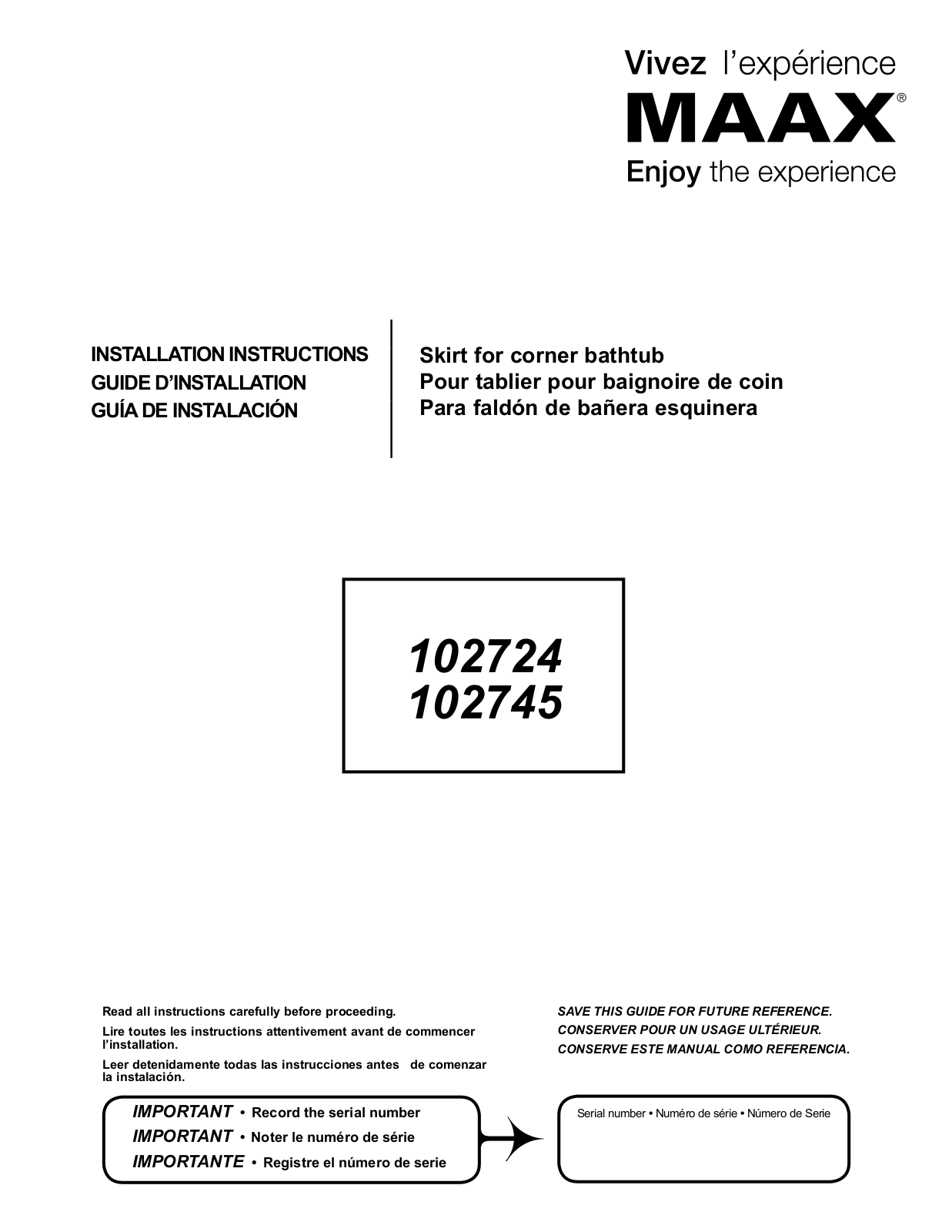 MAAX 6054 User Manual