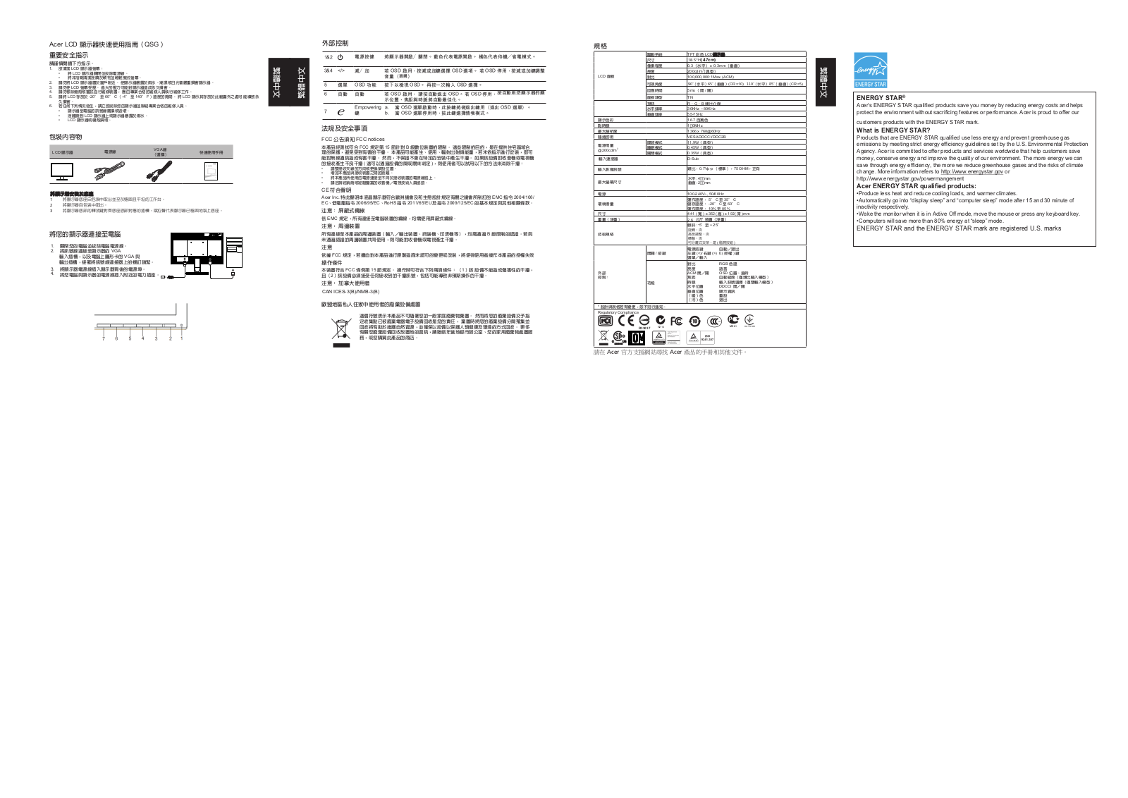 Acer K192HQL User Manual