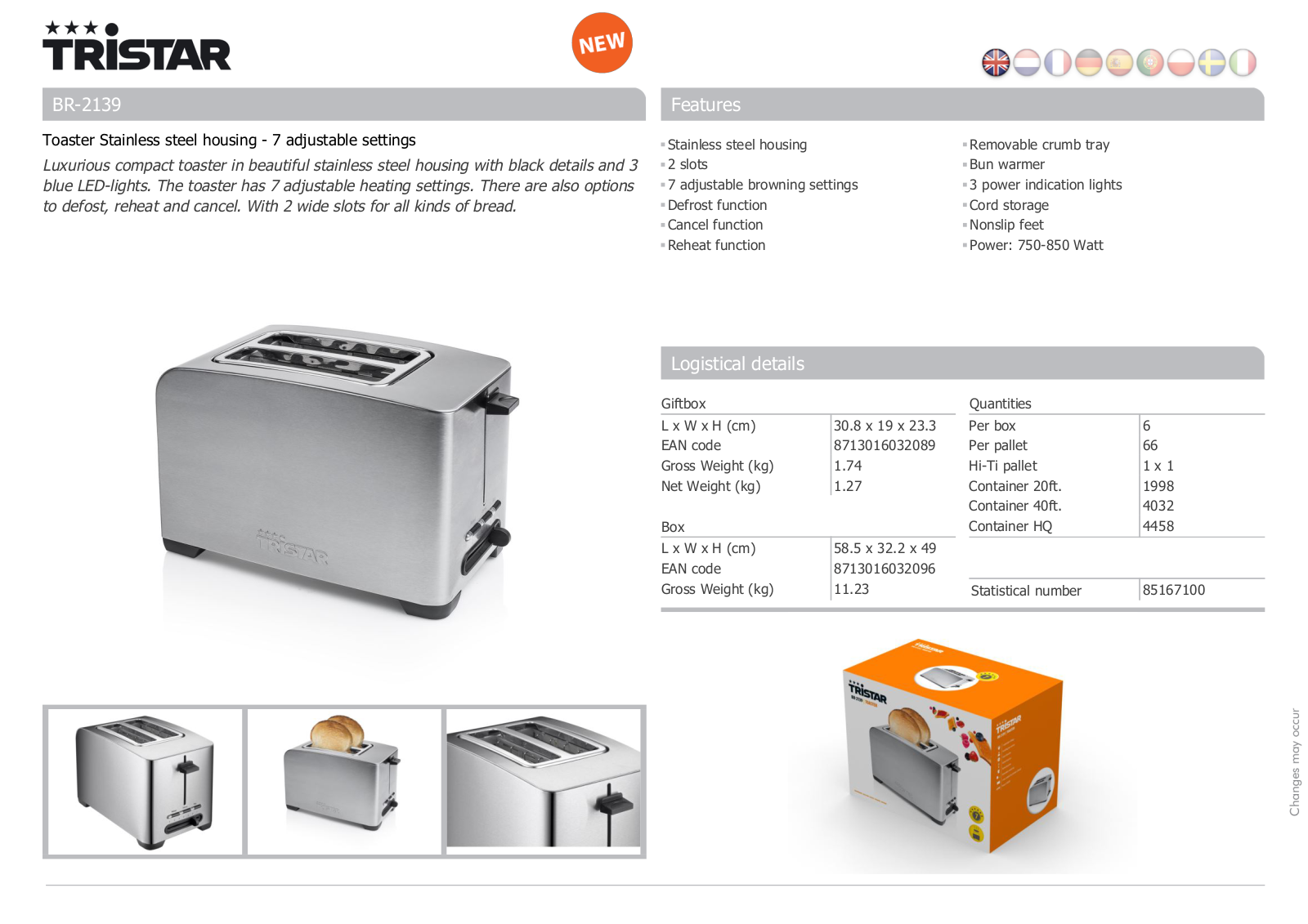 Tristar BR-2139 User Manual