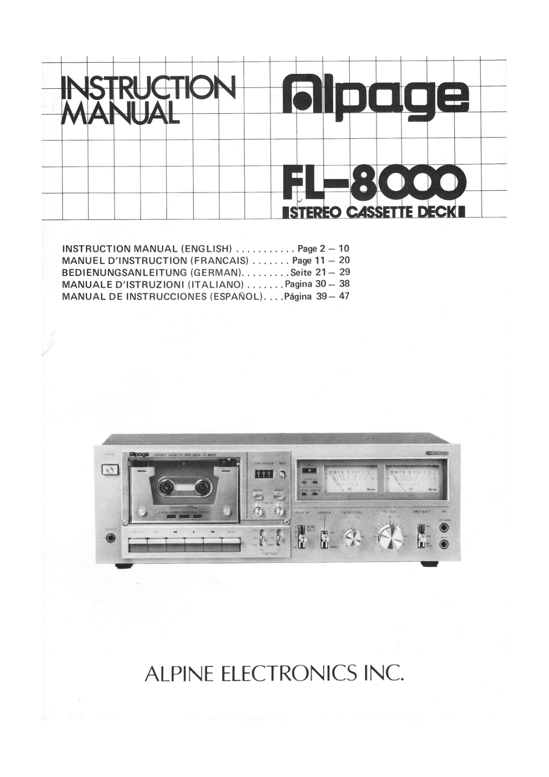 Alpine FL-8000 Owners Manual