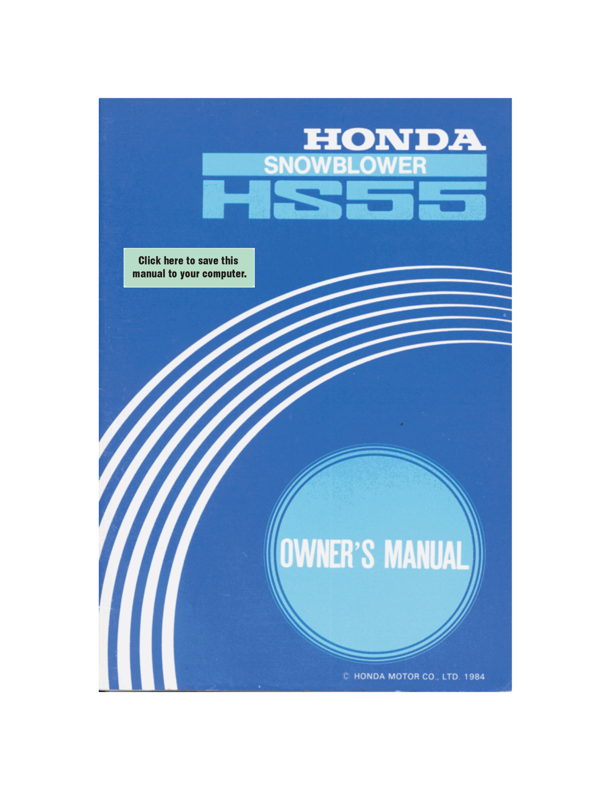 Honda HS55 Owner's Manual