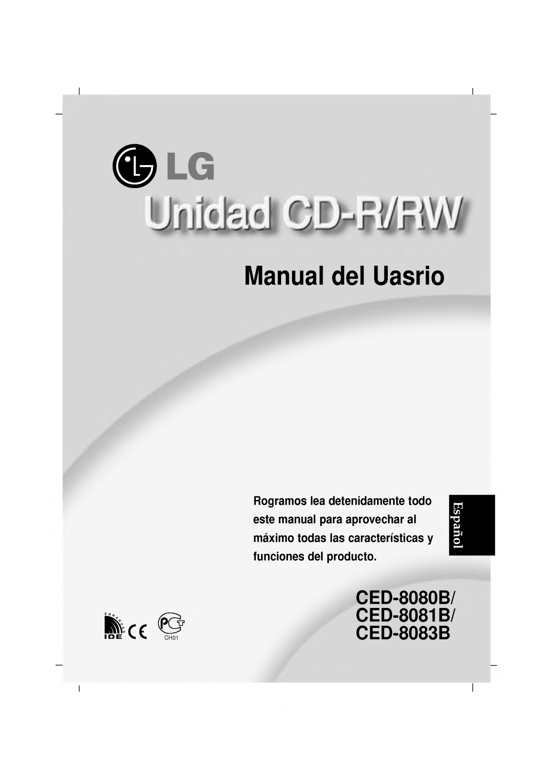 Lg CED-8081B, CED-8080B, CED-8083B User Manual