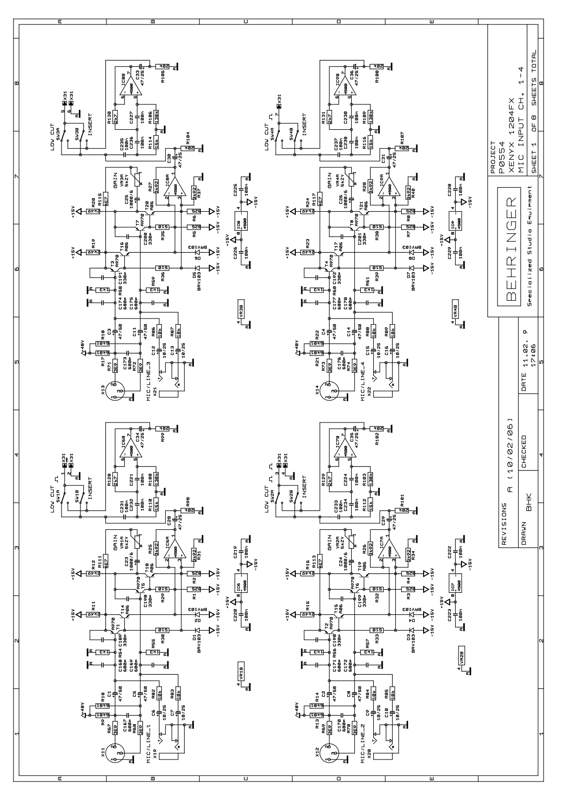 Behringer XENIX-1204-FX Schematic
