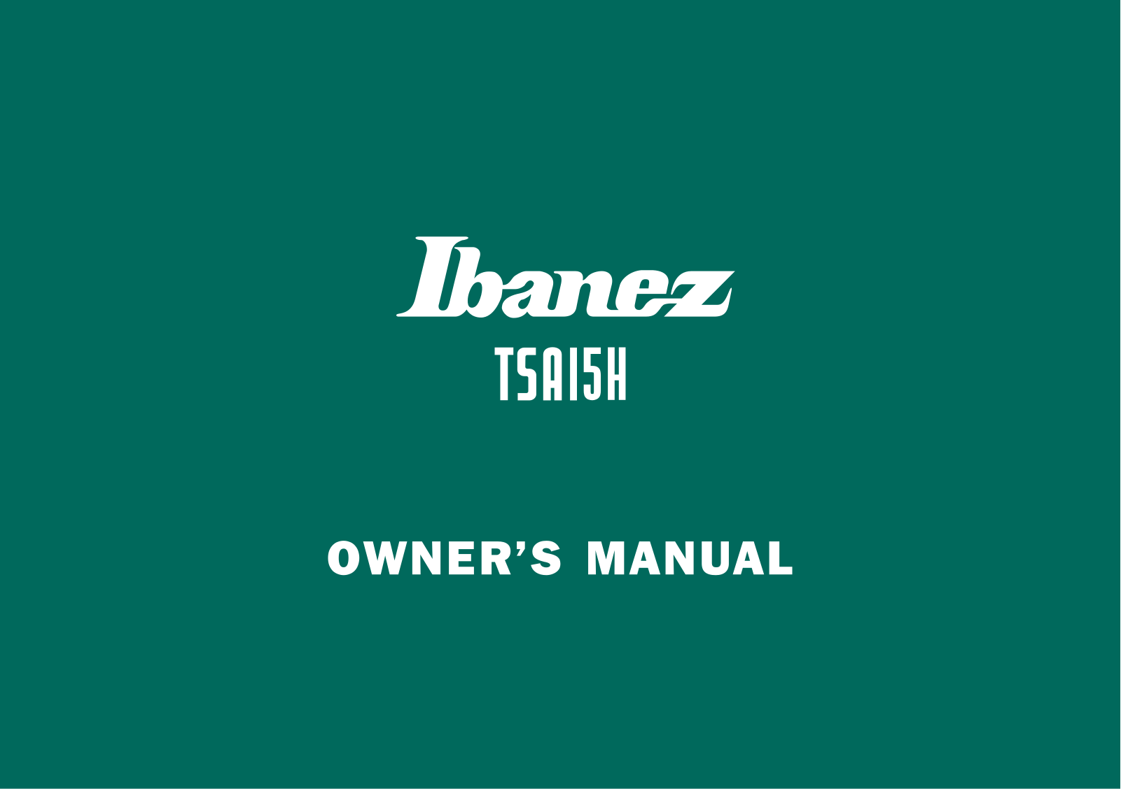 Ibanez TSA15H Owner's Manual