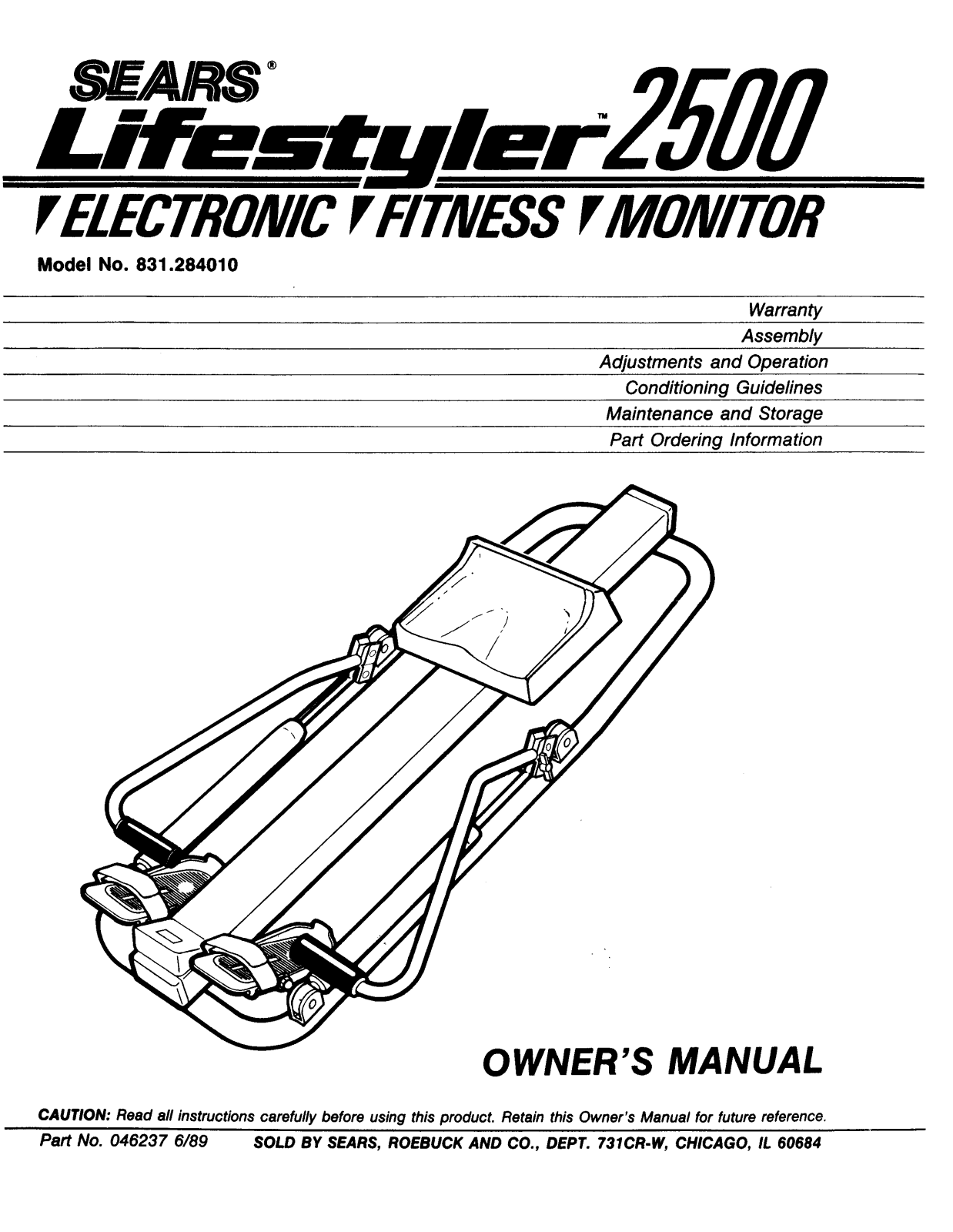 Lifestyler 831.284010 Owner's Manual