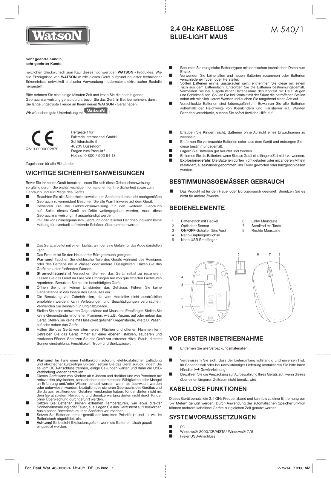 Watson M 540 User Manual