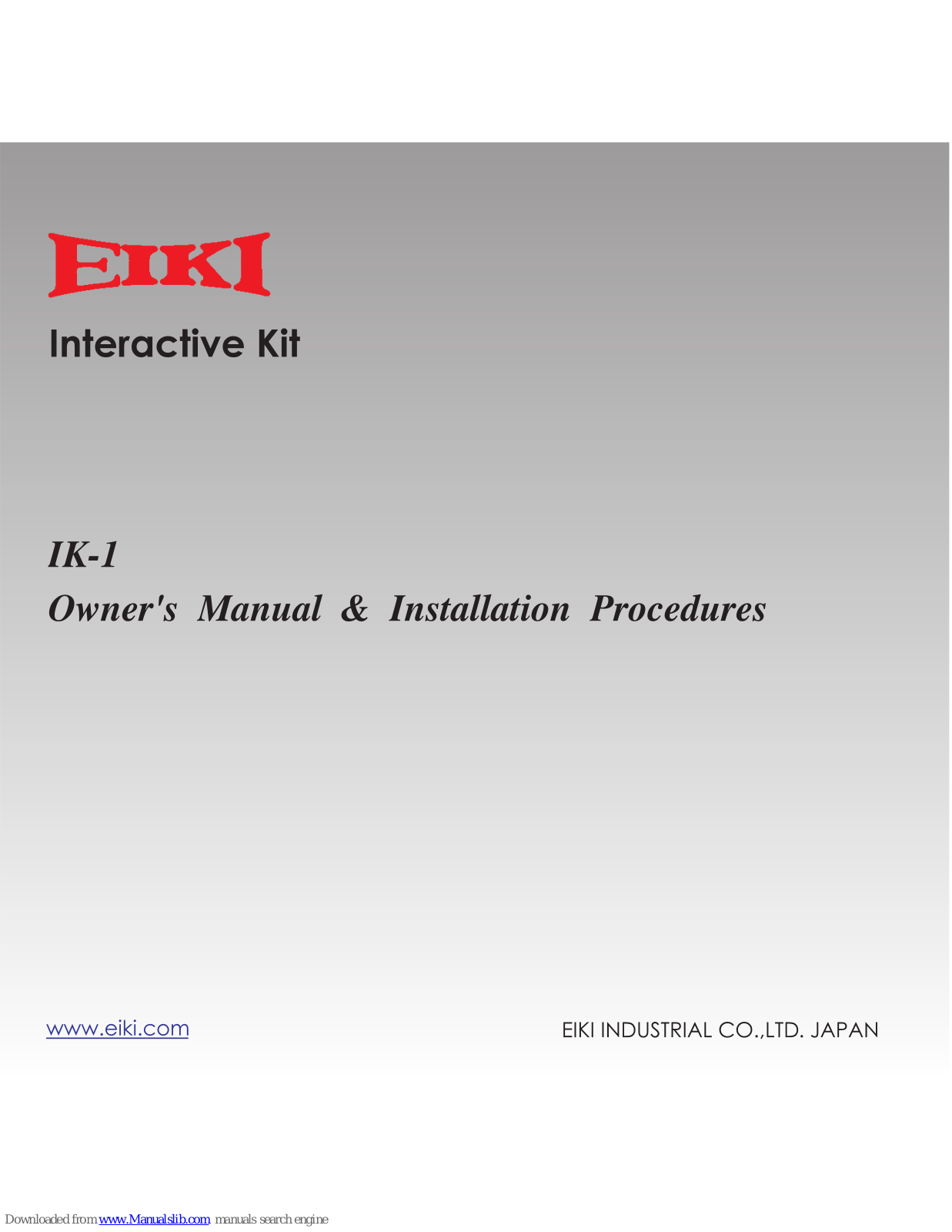 Eiki IK-1 Owner's Manual