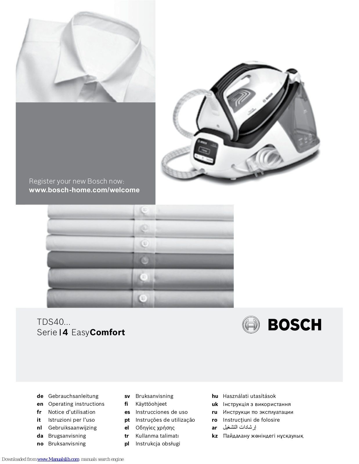 Bosch I4 EasyComfort TDS40 Operating Instructions Manual