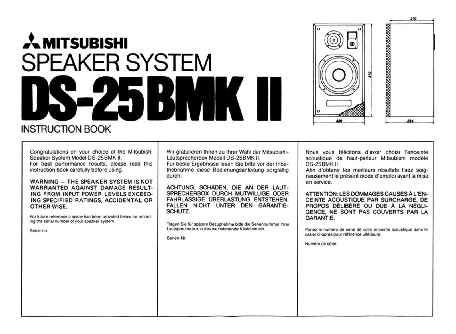 Mitsubishi DS-25-B Mk2 Service manual