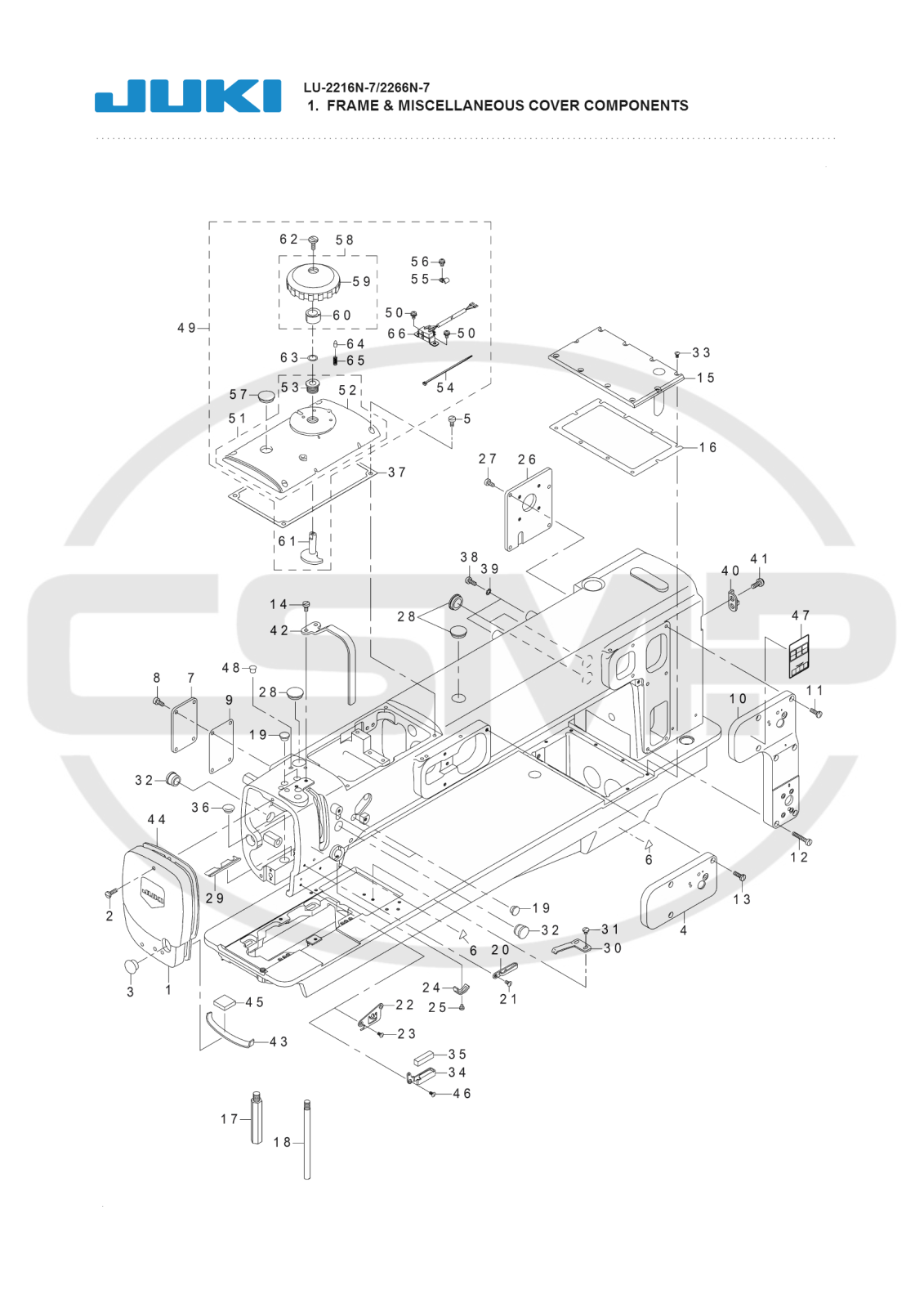 Juki LU-2216N-7, LU-2266N-7 Parts Book