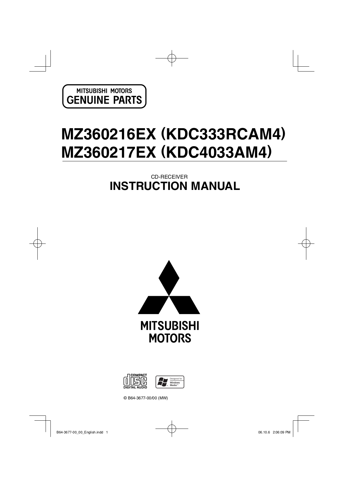 Mitsubishi MZ360217EX, MZ360216EX User Manual