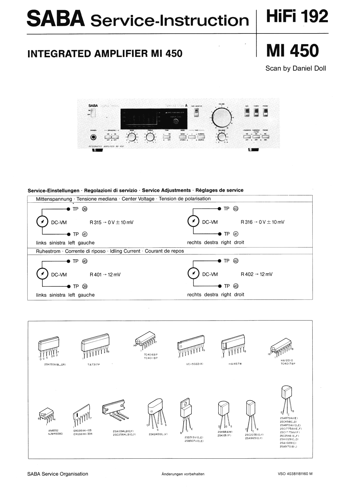 Saba MI-450 Owners Manual