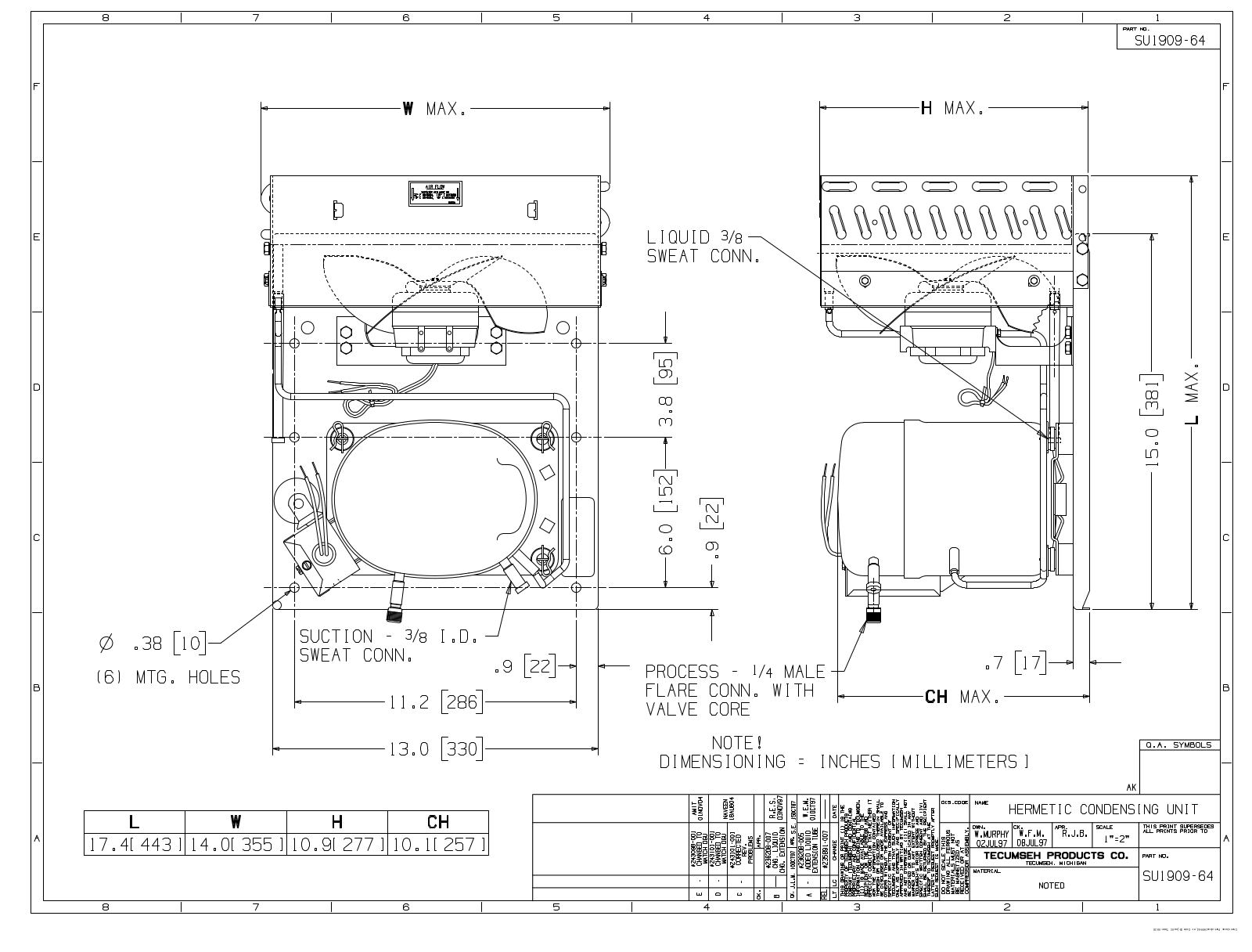 Tecumseh AKA4460YXAXV Drawing Data