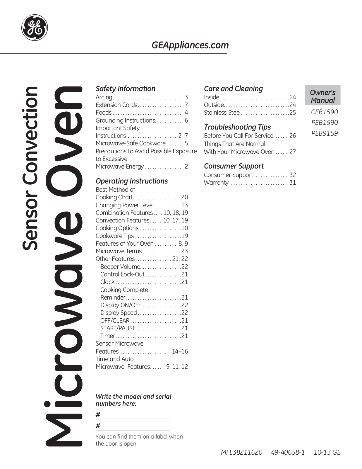 GE CEB1590SSSS User Manual