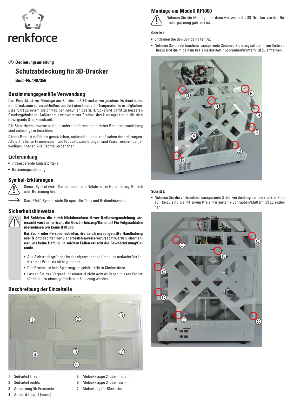 Renkforce 1407356 Operating Instructions