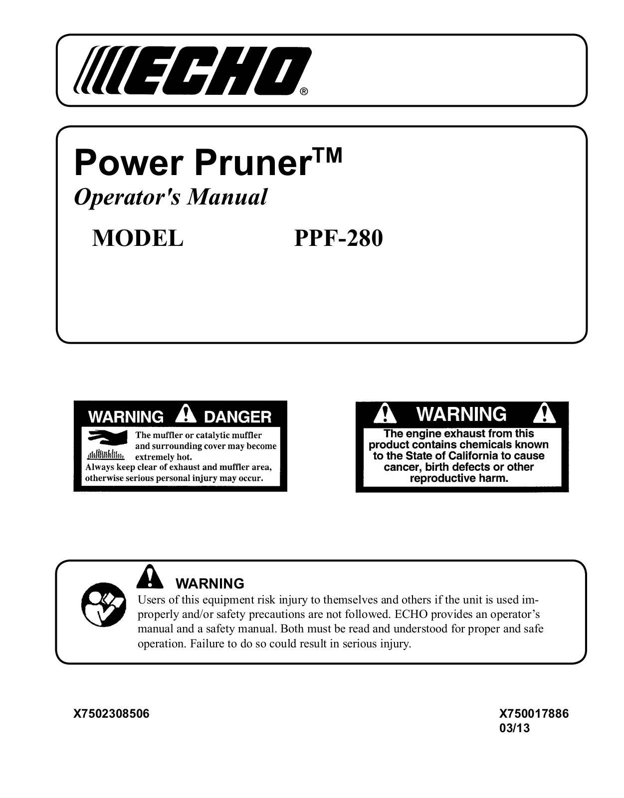 Echo PPF-280 User Manual