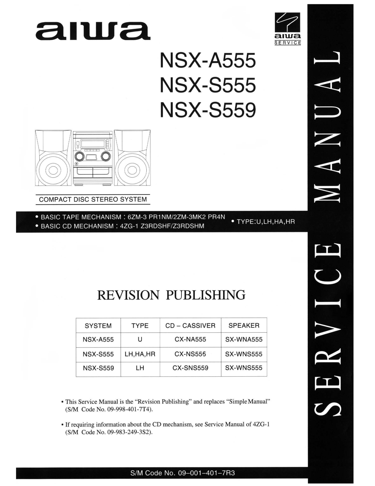Aiwa NSX-A555, NSX-S555, NSX-S559 Schematic