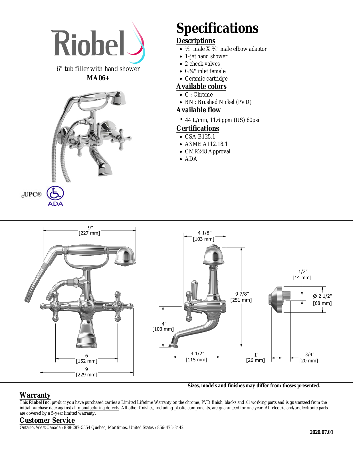 Riobel MA06BN Specifications - ManualMachine.com