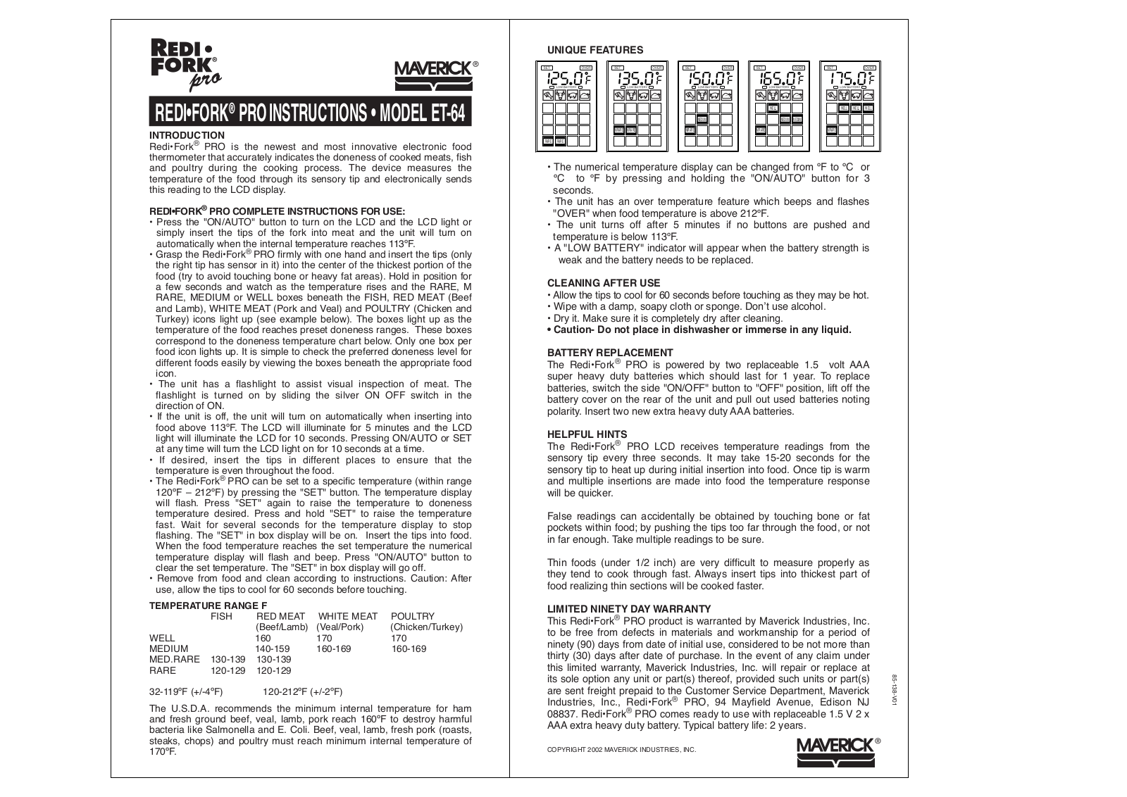 Maverick Ventures ET-64 User Manual