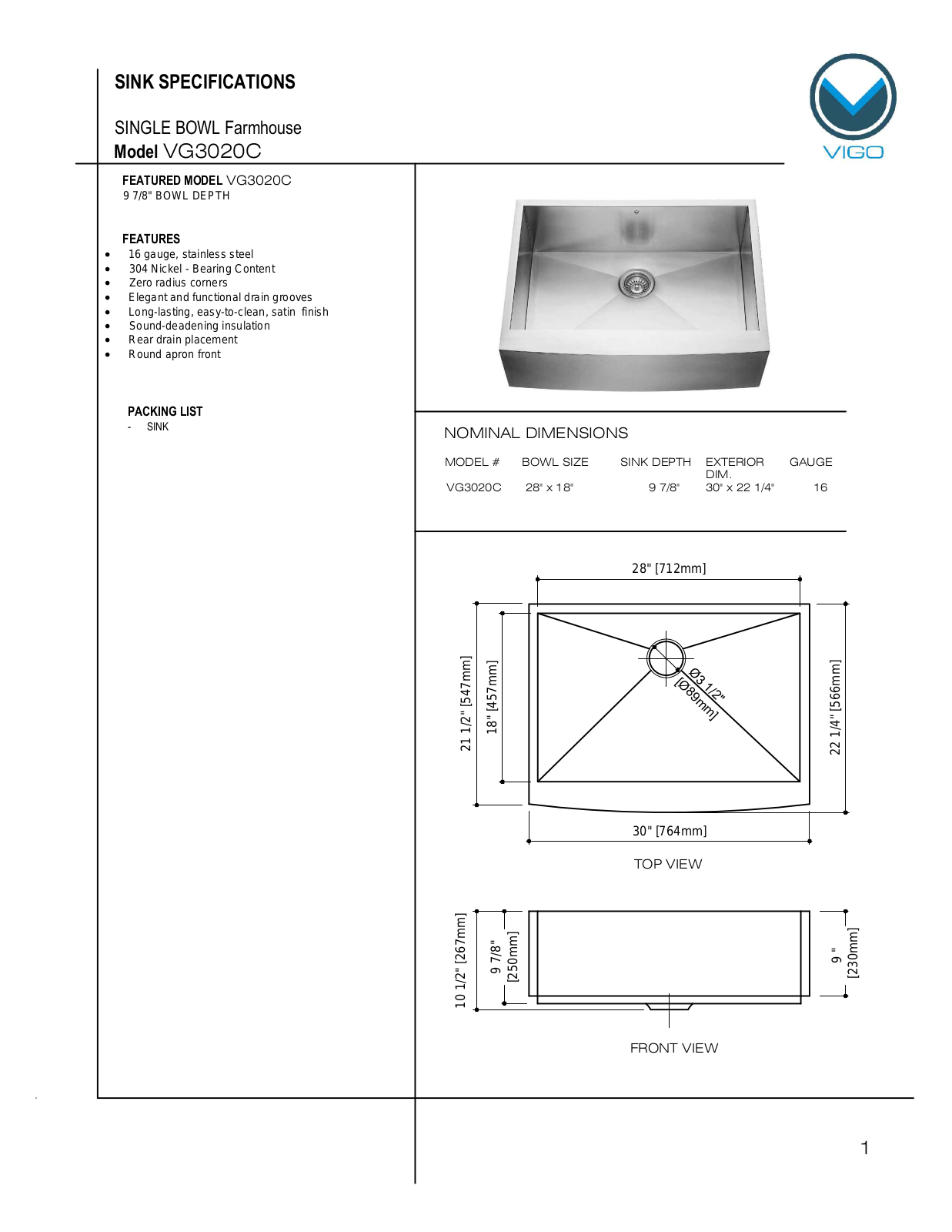 Vigo VG3020C User Manual