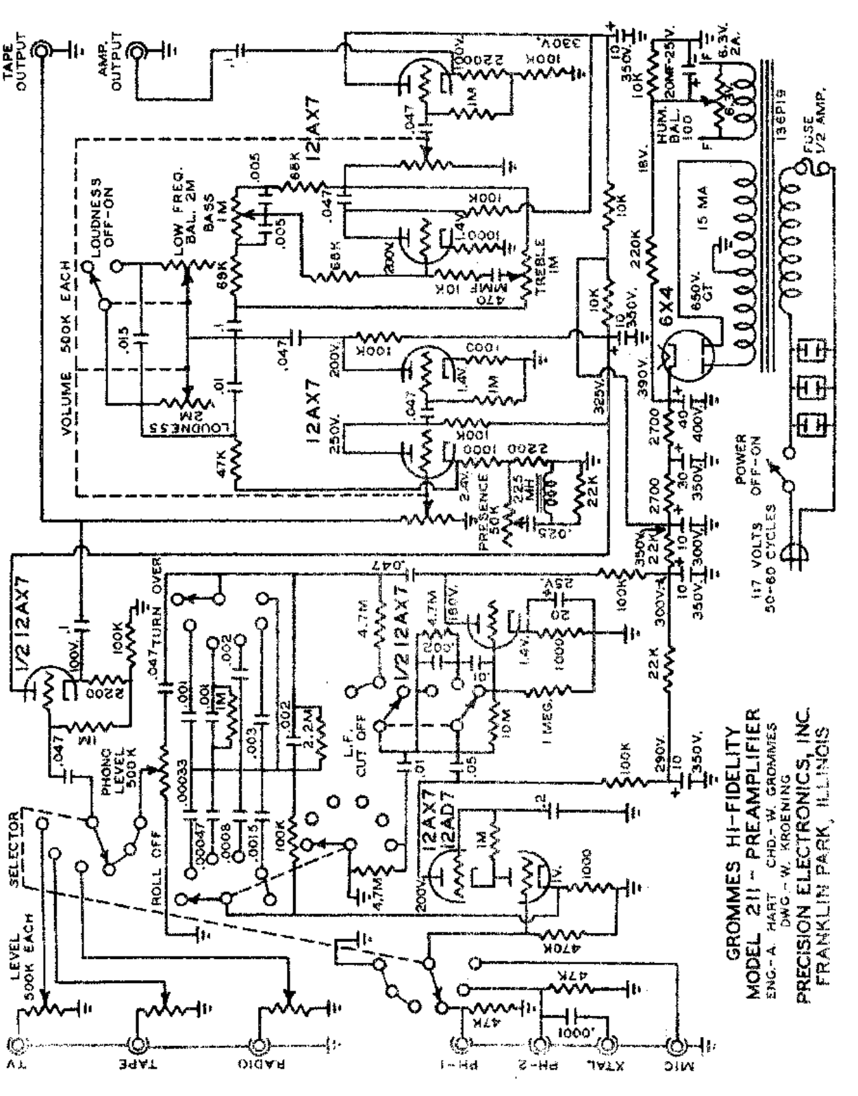 Grommes 211 schematic