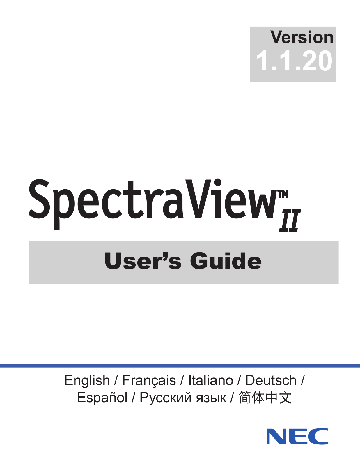 NEC SpectraViewII User's Guide