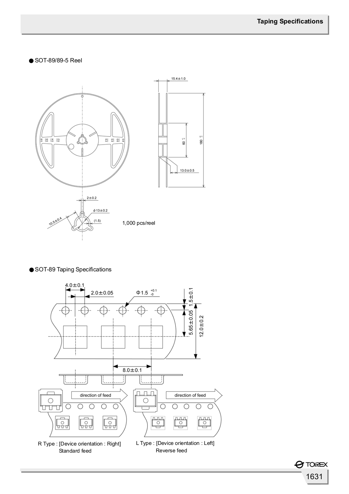 TOREX SOT-89, SOT-89-5 Specification