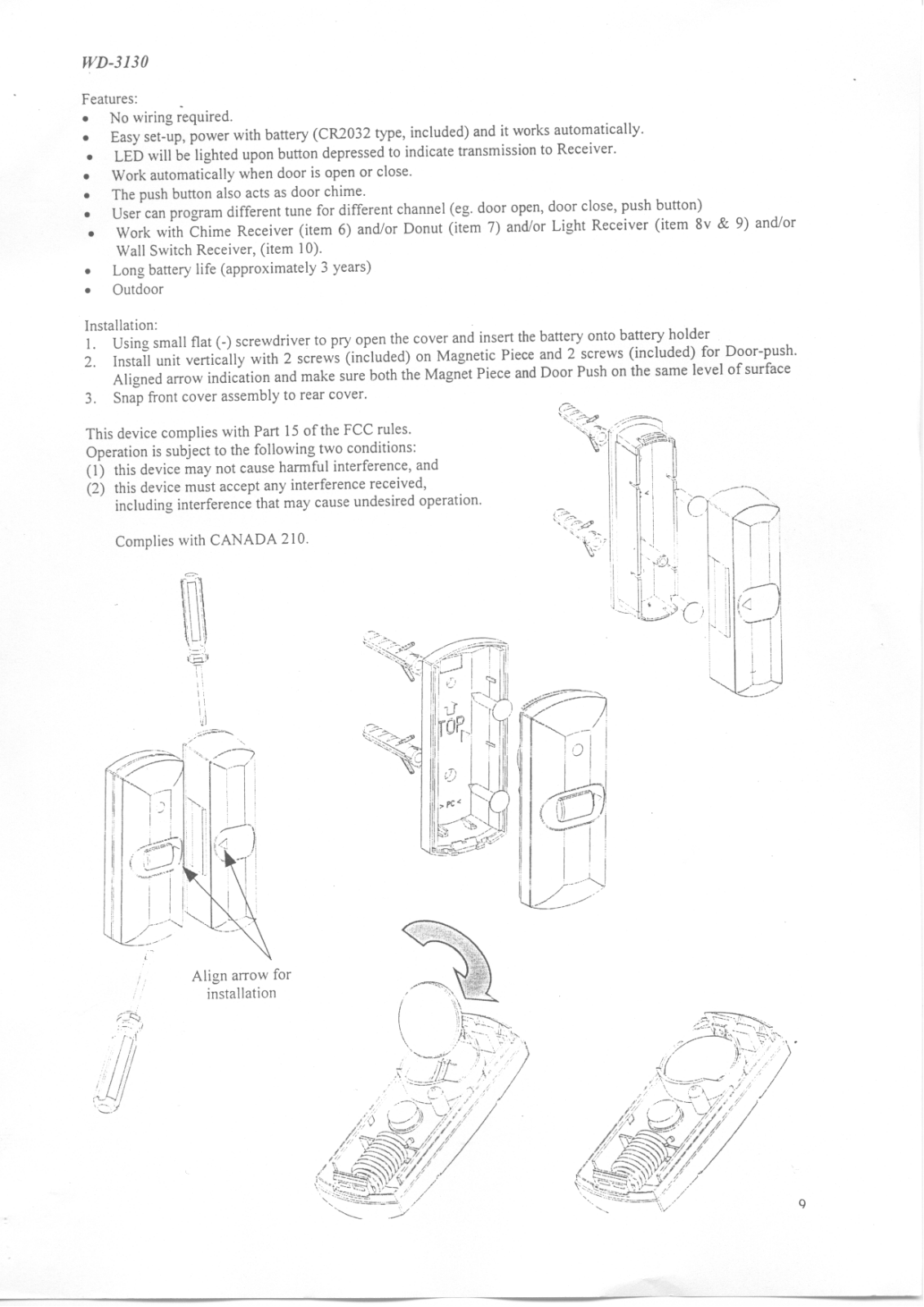 Interquartz 02WD3130 User Manual