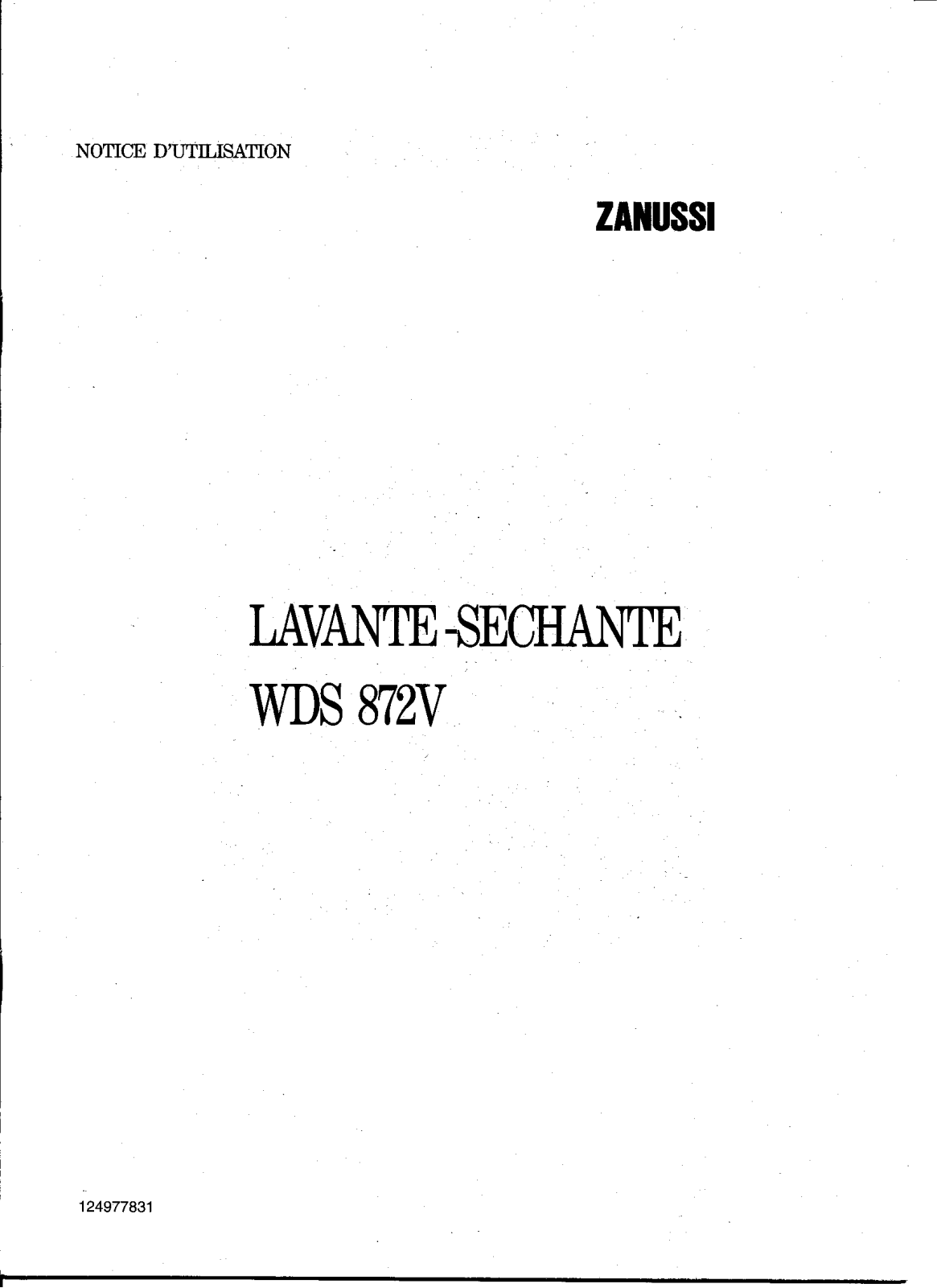 Zanussi WDS872V User Manual