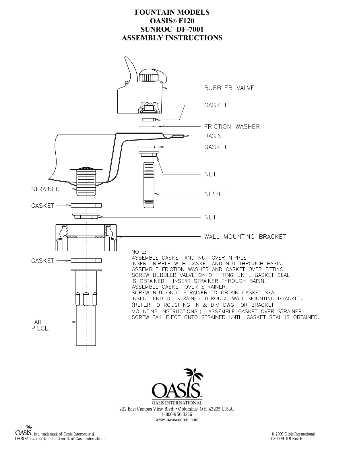 Oasis F120 Installation Manual